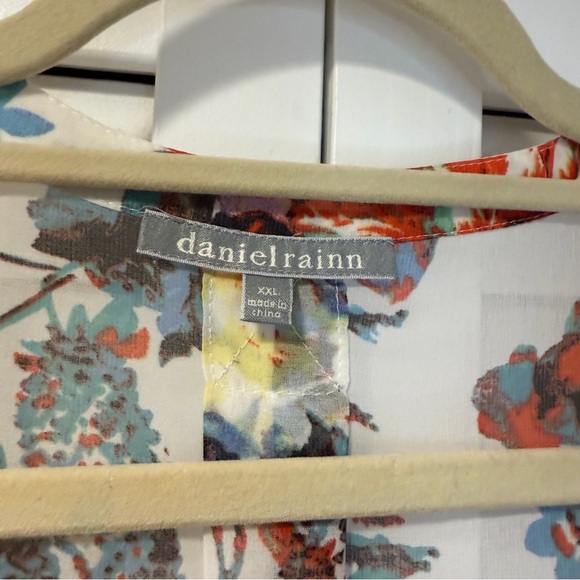 Daniel Rainn Floral Pleated Blouse White Multicolor Size XXL - Picture 5 of 16